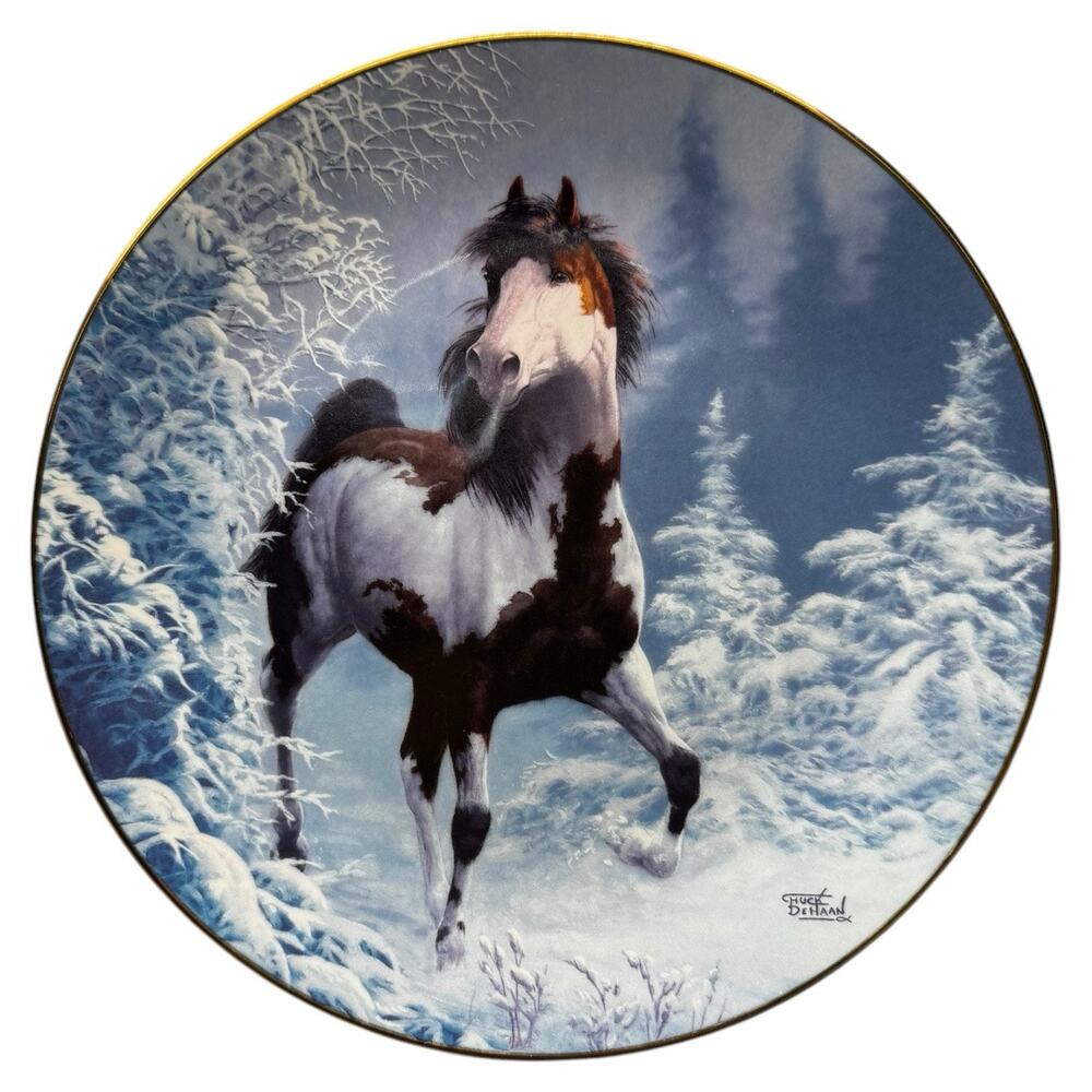 Unbridled Spirit Chuck Dehaan Horse Scene Decorative Art Plates Set Of 3 Vintage - Picture 5 of 10